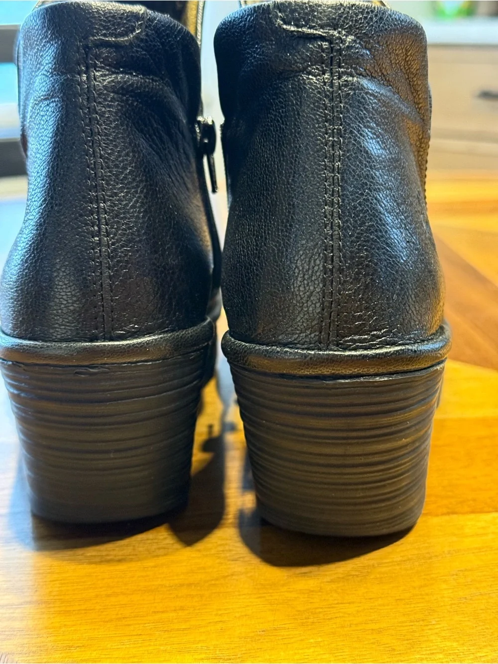 Fly London YIP Wedge Booties Black Leather size 39